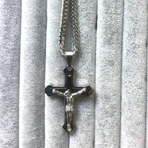 Stainless Steel Necklace & Cross Pendant